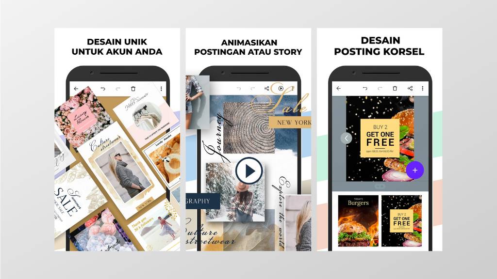 Posters Aplikasi Desain Grafis untuk Template Video di Android