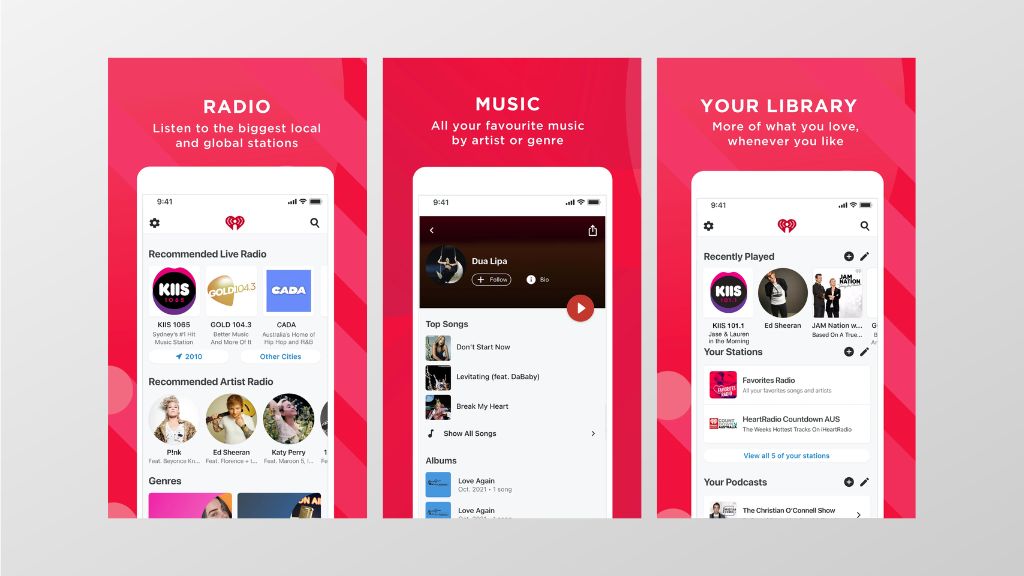 iHeart Music Radio Podcasts di HP Android iOS