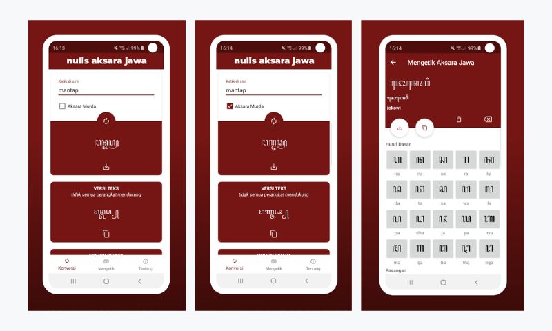 Aplikasi Aksara Jawa Nulis Aksara Jawa di Android