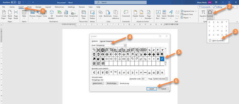 Cara Membuat Tanda Centang Di Word Simbol Ceklis Malasid 9145