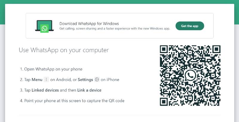 Kode QR Menghubungkan WhatsAapp di Laptop